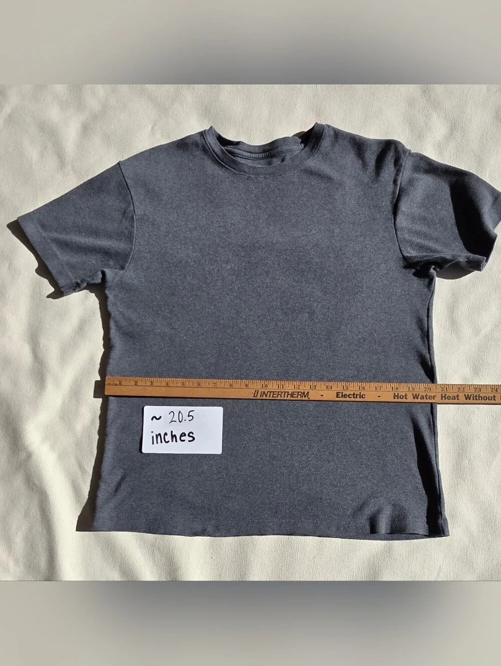 GAP Size L Men's Ribbed Crewneck Tee - Charcoal Gray
